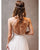 Stylish Criss-Cross Straps Lace Wedding Dress with Beading Sash Beach Bridal Gowns