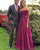 Off The Shoulder Burgundy Prom Dresses Fashion A-line Chiffon Long Prom Gowns for Party