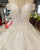2018 Ball Gown Wedding Dresses with Cap Sleeves Sparkly Wedding Gowns Floor Length