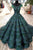 Dark Green Ball Gown Evening Dresses with Cap Sleeves 2018