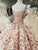2018 Blush Pink Strapless Ball Gown Evening Dresses with Appliques