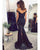 Sparkly Hunter Green Sequined Mermaid Evening Dresses with V-Neck 2018