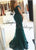 Cap Sleeve Lace Mermaid Dark Green Prom Dresses 2020 Floor Length