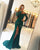 Lace Long Sleeve Mermaid Evening Dresses with Slit 2018