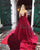 Burgundy Velvet Long Prom Dresses Strapless Chapel Train 2018