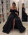 Off The Shoulder Black Elastic Satin Lace Prom Dresses 2018