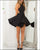 Sexy Black Party Dresses with Halter Backless Short Cocktail Dresses 2018 Fashion