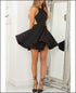Sexy Black Party Dresses with Halter Backless Short Cocktail Dresses 2018 Fashion