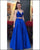 Two Pieces Prom Dresses Royal Blue Elastic Satin Ruffles Long Party Gowns 2018 Fashion