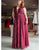 Plus Size Mother of The Bride Dresses with Deep V Neck Burgundy Formal Party Gowns