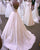 Elegant A line Lace Wedding Dresses Scoop Neckline Sweep Train Bridal Gowns