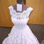 Elegant A line Lace Wedding Dresses Scoop Neckline Sweep Train Bridal Gowns