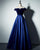Simple Off The Shoulder Satin Velvet Long Prom Dresses A-line Floor Length Pageant Party Gowns