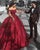 2018 Quinceanera Dresses Burgundy Lace Satin Ball Gown Quince Off The Shoulder Sweet 16 Dress