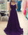 Simple Navy Blue Chiffon Prom Dresses with Straps A line Long Prom Gowns for Party Pageant Dress