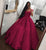 2018 Dark Red Satin Lace Quinceanera Dresses Ball Gowns Sweet 16 Dress vestidos de quinceañera