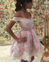 Delicate Short Homecoming Dresses Freshman Blush Pink and White Lace Prom Party Gowns Cocktail Dress