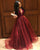 Sexy 2018 Burgundy Quinceanera Dresses with Plunge V-Neck Beaded Organza Ruffles Ball Gown Elegant Sweet 16 Dress