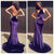 Fashion 2018 Sexy Purple Velvet Prom Dresses Mermaid Halter Backless Evening Gowns Long