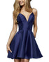 New Arrival 2018 Satin Cocktail Dresses V-Neck Bodice Short Homecoming Dresses for Party