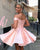 Simple Light Purple Satin Homecoming Dresses Off The Shoulder 2018 Sexy Short Party Gowns