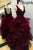 Sexy V Neckline Appliqued Lace A-line Prom Dresses Tiered Organza Skirt Long Backless Evening Gowns