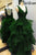 Sexy V Neckline Appliqued Lace A-line Prom Dresses Tiered Organza Skirt Long Backless Evening Gowns