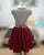 Sexy Short Red Satin Homecoming Dresses Beaded Crystals V-Neck Open Back Cocktail Mini Party Gowns