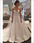 Simple Satin Wedding Dresses Sweetheart Chapel Train Sexy A-line Bridal Gowns 2019