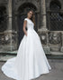 New 2019 Satin Wedding Dresses with Pockets Modest Cap Sleeve A-line Bridal Gowns