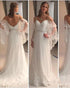 2019 Boho Lace Wedding Dresses with Spaghetti Straps Tulle Lace Beach Wedding Gowns