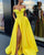 Sexy Off The Shoulder Satin Prom Dresses with Split Side 2019 Prom Party Gowns V-Neck