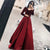 Elegant Full Sleeve Prom Dresses V-Neck 2019 Burgundy Velvet Satin Long Prom Formal Dress