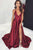 2019 Sexy Deep V-Neck Royal Blue Prom Dresses with Split Side Long Prom Party Gowns
