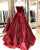 2019 Burgundy Satin Quinceanera Dresses Velvet Sweetheart Long Prom Ball Gown Sweet 16