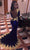 Full Sleeve Gold Lace Royal Blue Velvet Mermaid Prom Dresses Deep V-Neck Sexy Evening Gowns