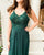 2019 Dark Green A-line Prom Dresses with Lace Appliques Long Prom Party Gowns Backless