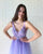 2019 Light Purple Tulle Prom Dresses with V-Neck Beaded Bodice Long Prom Gowns