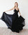 Elegant Black Prom Dresses Sheer Lace Appliques Chiffon A-line Long Prom Gowns 2019