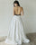 Sexy Black Velvet White Satin Prom Dresses with Deep V-Neck Long Prom Gowns 2019