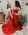 Sexy Red Mermaid Prom Dresses Elastic Satin Long Prom Gowns 2019 New
