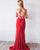 Delicate 2019 Red Satin Mermaid Prom Dresses Long Pageant Gowns Criss Cross Back