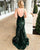 Dark Green Sparkly Sequins Mermaid Prom Dresses with Spaghetti Straps Long Prom Gowns 2020