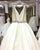 Sexy Satin Wedding Dresses with Beaded Belt Sexy New V-Neck Bridal Gowns Open Back