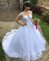 See Through Long Sleeve Beaded Wedding Dresses Lace Appliques Elegant Bridal Gowns