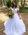 2019 Cap Sleeve Lace Wedding Dresses with 3D Flowers Off The Shoulder Tulle Bridal Dress