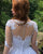 2019 Delicate Lace Wedding Dresses Sheer Long Sleeve Appliques Shiny Tulle Bridal Gowns