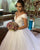 Shiny Sequins Ball Gown Wedding Dresses Off The Shoulder Elegant 2019 Bridal Gowns