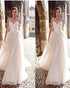 Elegant 2019 Lace Tulle Beach Wedding Dresses Spaghetti Straps Tulle Ruffles A-line Bridal Gowns
