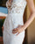 2020 Unique Lace Wedding Dress Pockets Sheer Deep V-neck Lace Bridal Gowns with Long Train